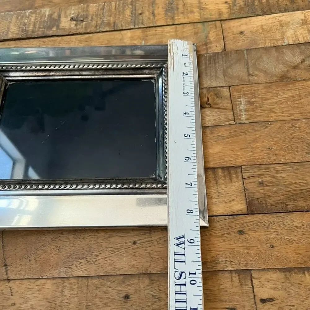 Pottery Barn Silver Metal' Photo Frame 5 x 7 Beaded Inner Border